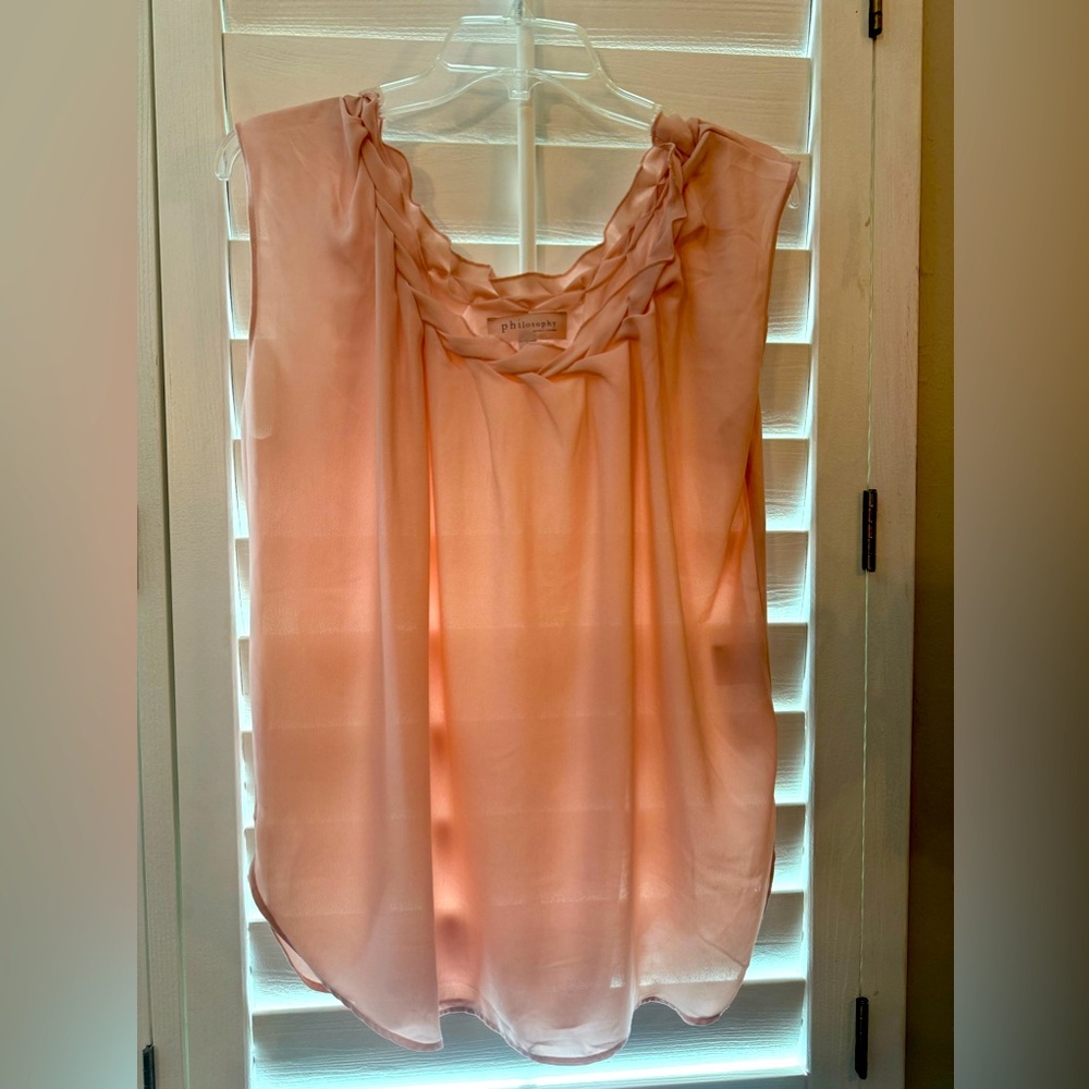 Philosophy - delicate neckline detail baby pink blouse